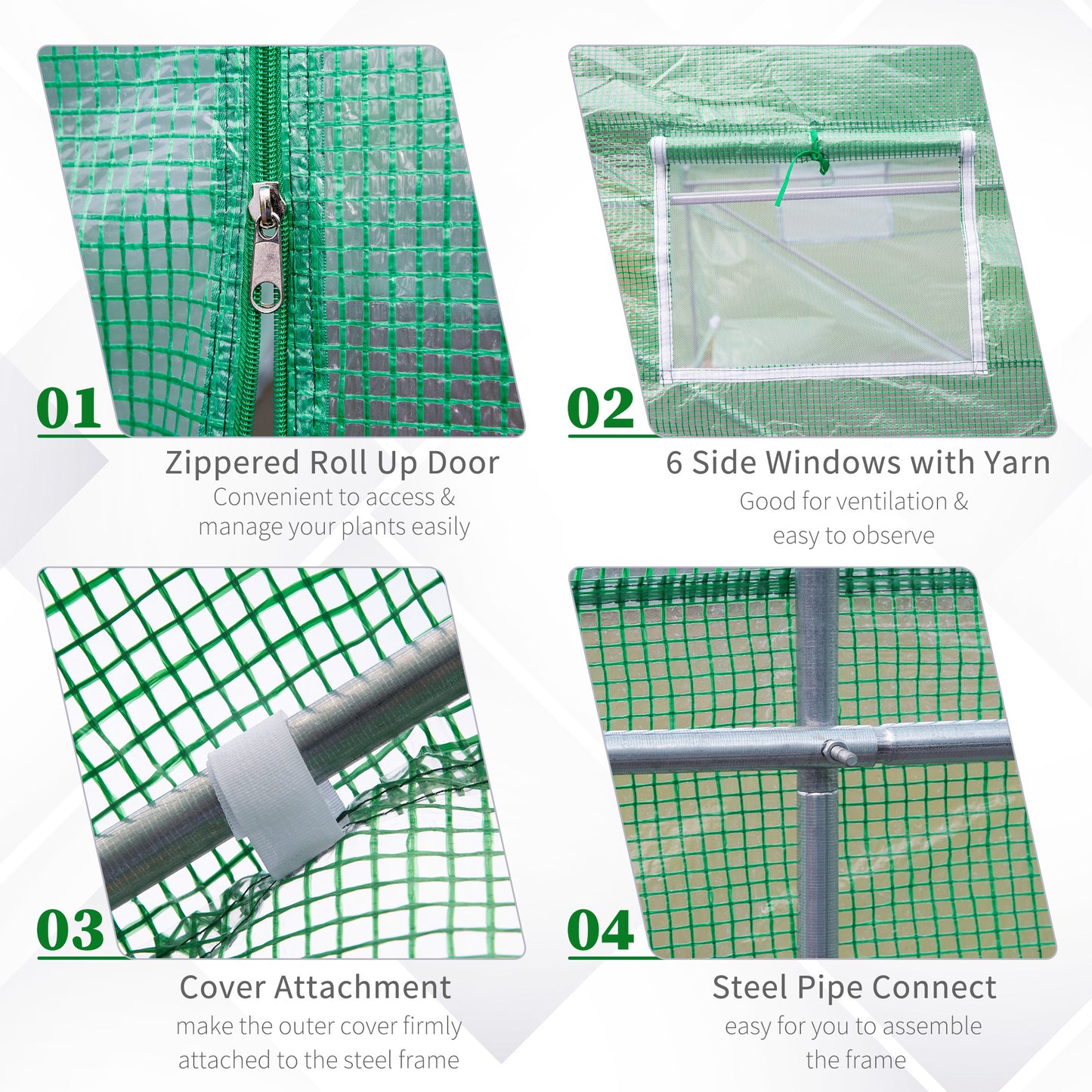Outdoor Walk-In Tunnel Greenhouse 11.5 x 10 x 6.5