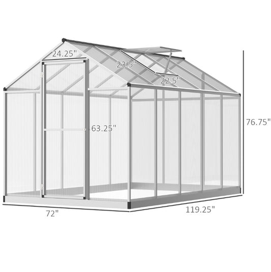 10' x 6' Polycarbonate Walk-In Greenhouse