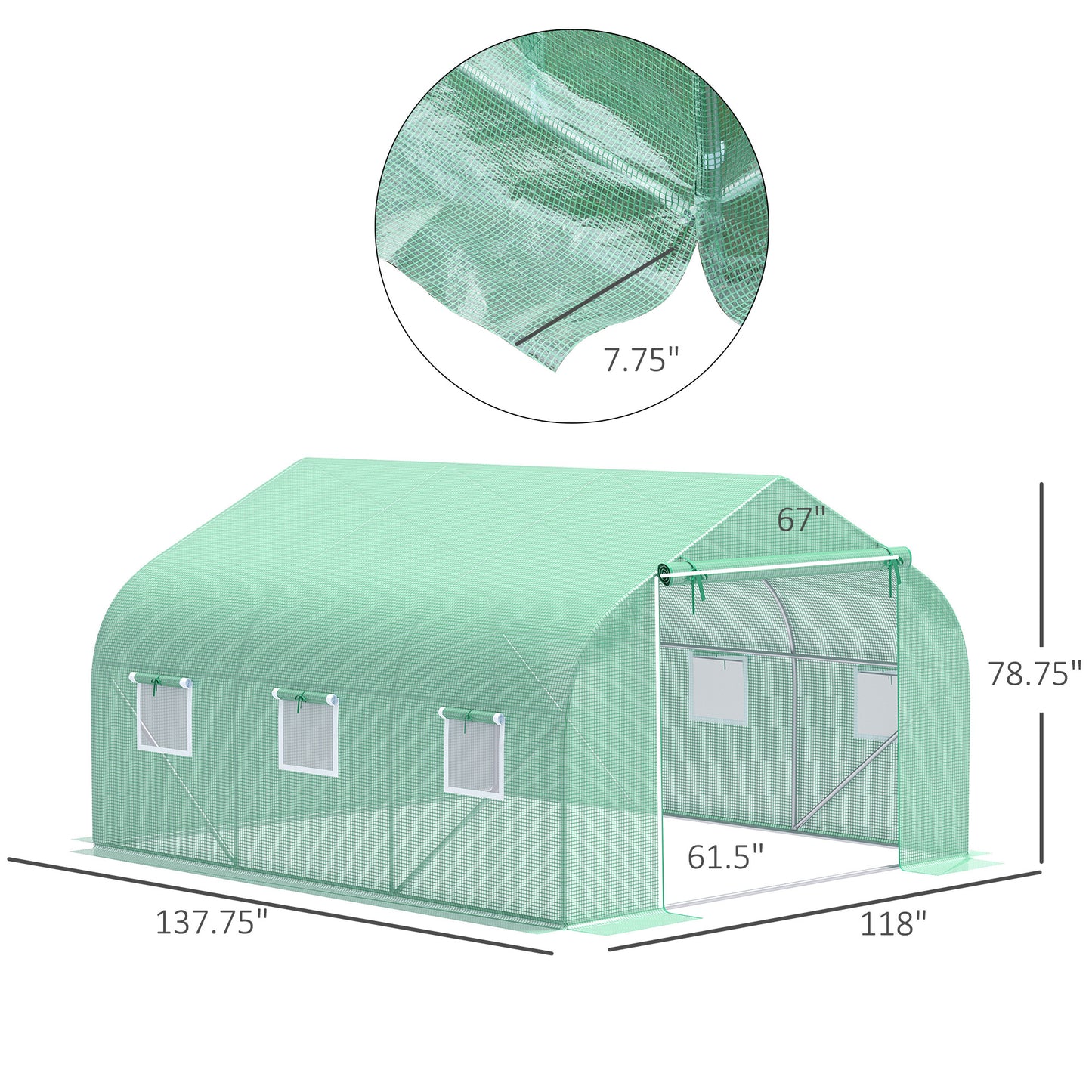 Outdoor Walk-In Tunnel Greenhouse 11.5 x 10 x 6.5