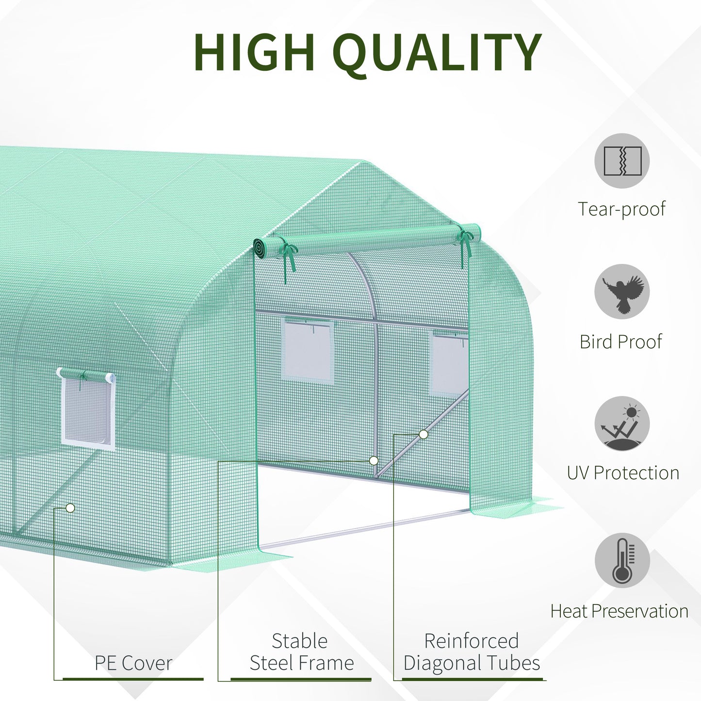 Outdoor Walk-In Tunnel Greenhouse 11.5 x 10 x 6.5