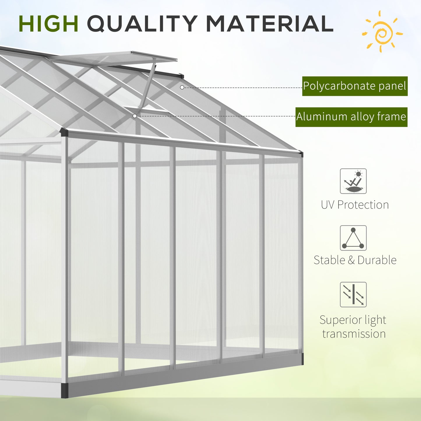 10' x 6' Polycarbonate Walk-In Greenhouse